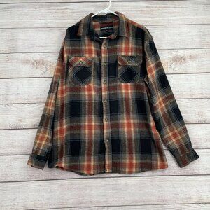 Molokai Surf Co Super Soft Plaid Flannel Men's Size‎ XL Brown/Gray/Black